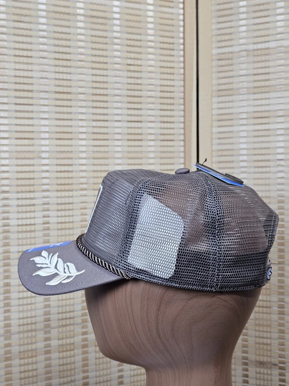 Adidas Originals Brown Mesh Trucker Hat Embroidered Leaf Rope One Size NWT